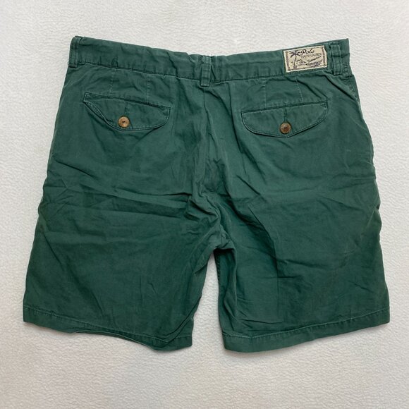 VINTAGE Polo Ralph Lauren Swimwear Shorts Mens 34 Green Drawstring Y2K - Picture 9 of 10